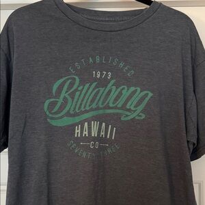 Billabong Charcoal Tee with Mint Green Logo